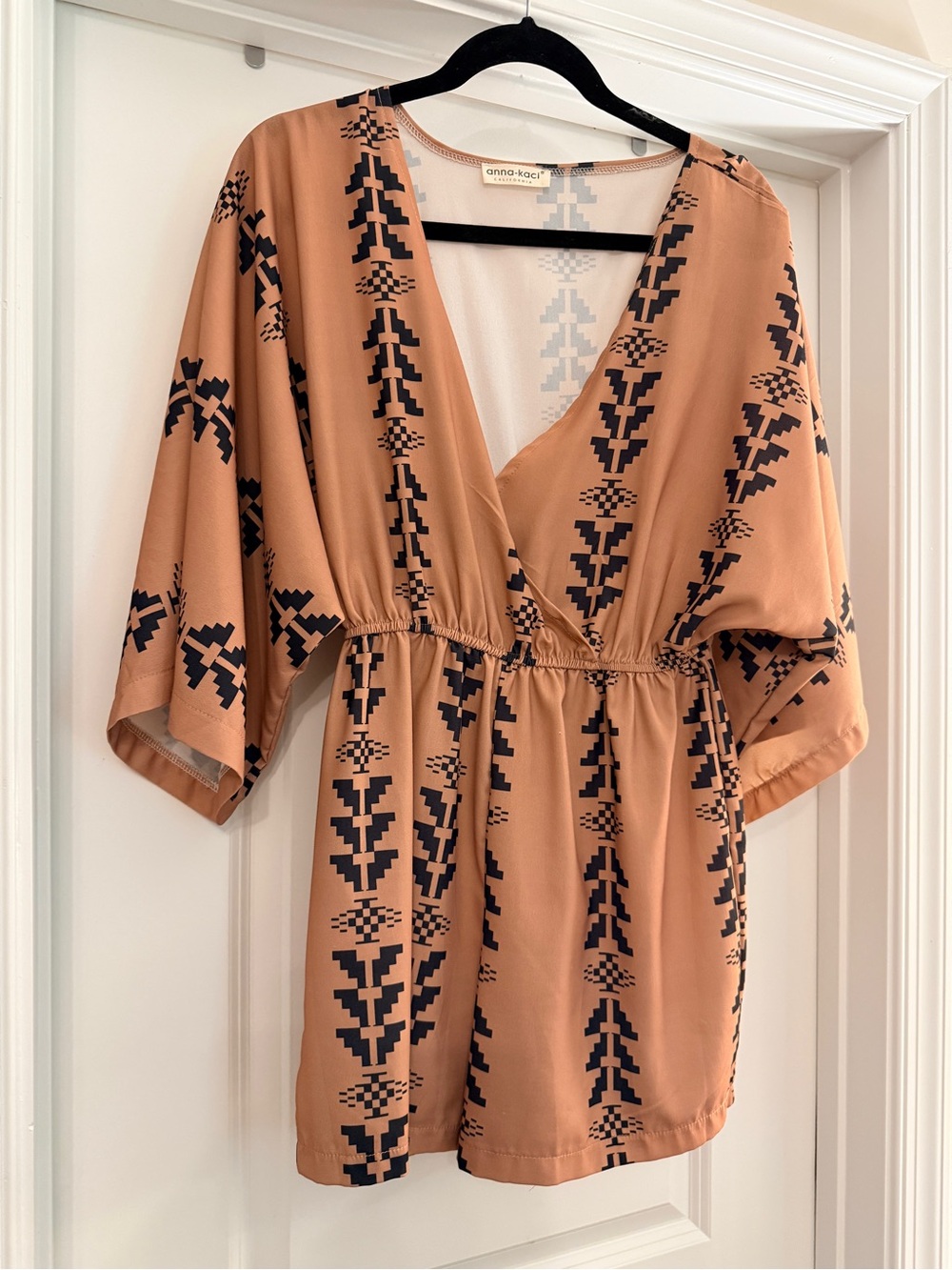 anna sui Tan Printed V-Neck Romper